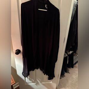 Mudpie fringed sweater coverup, size m/l